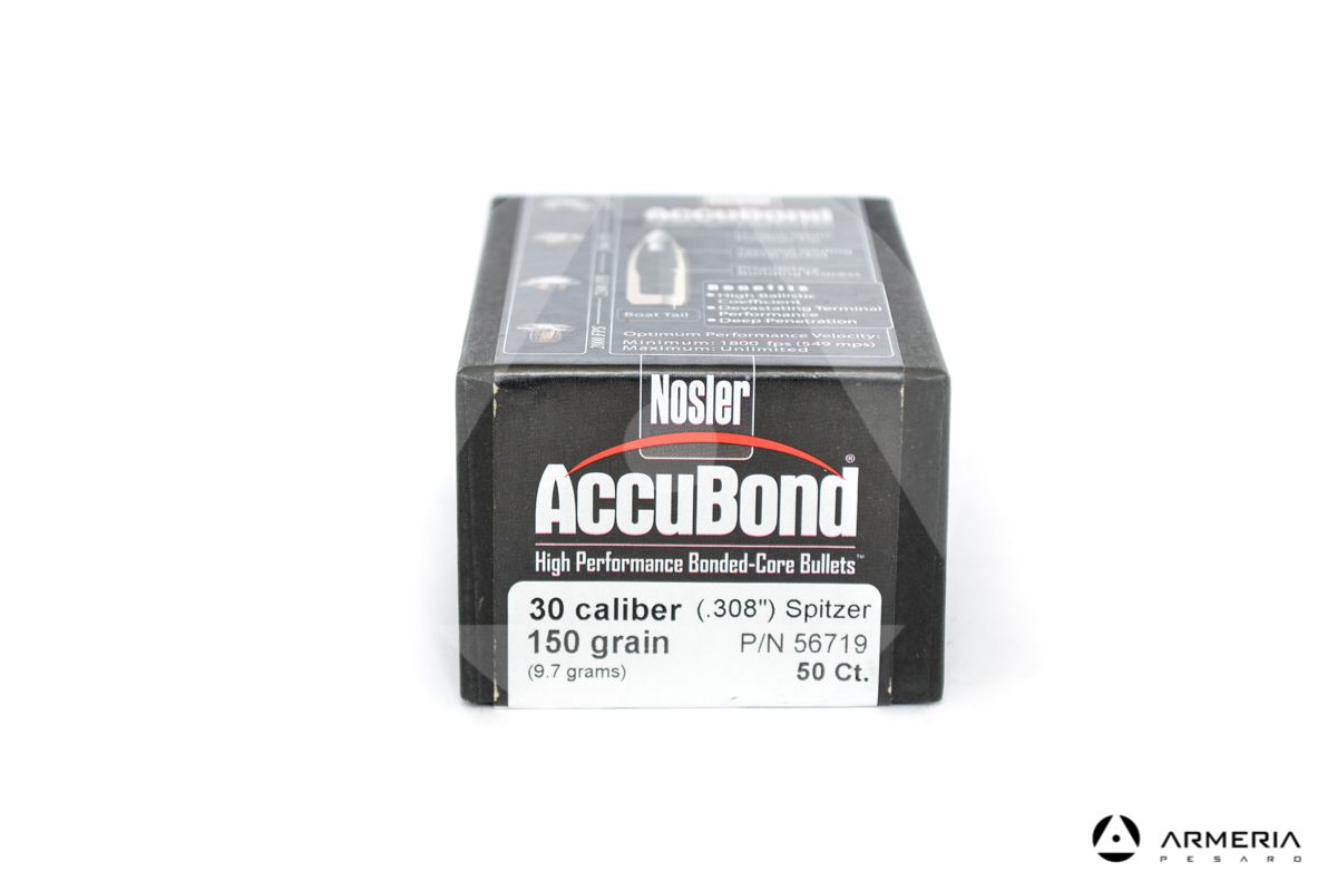 Palle Nosler Accubond calibro 30 - 150 grani Spitzer 50 pezzi #56719 Palle Nosler Accubond calibro 30 - 150 grani Spitzer 50 pezzi #56719