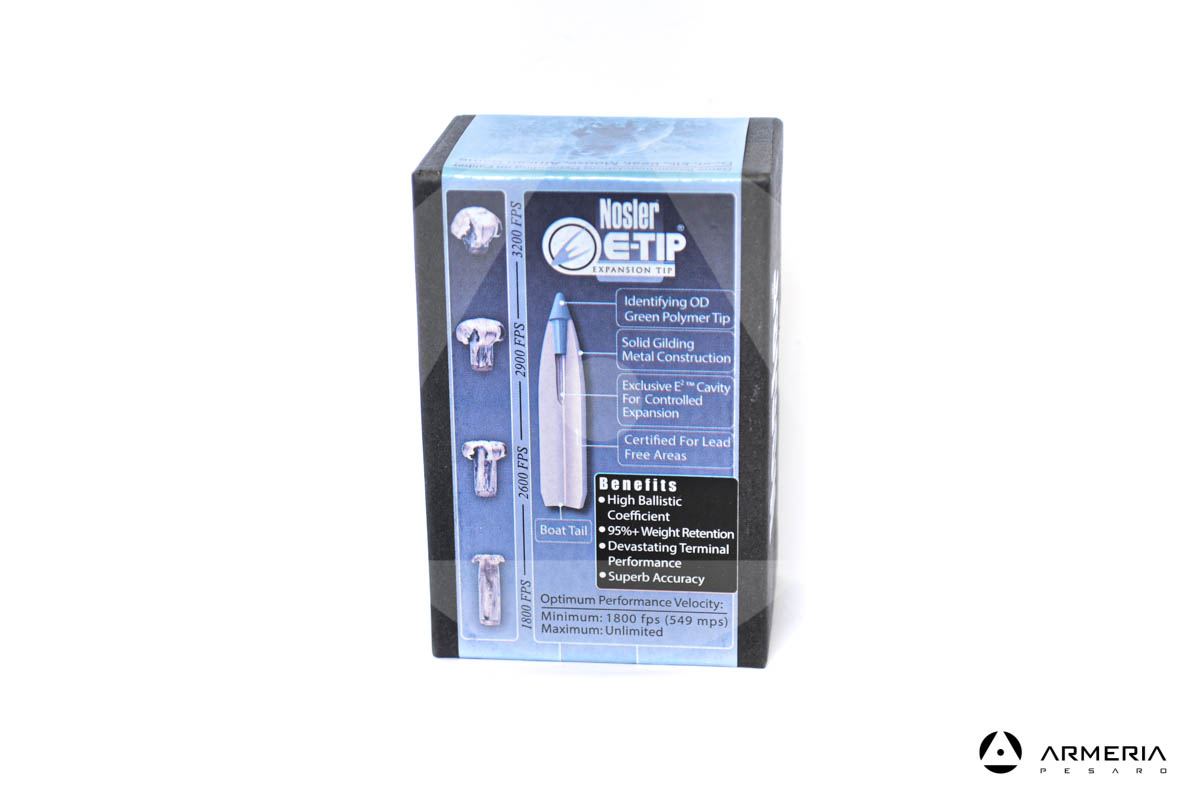 Palle Nosler E-Tip Expansion calibro 270 - 130 grani - 50 pezzi #59298 Palle Nosler E-Tip Expansion calibro 270 - 130 grani - 50 pezzi #59298