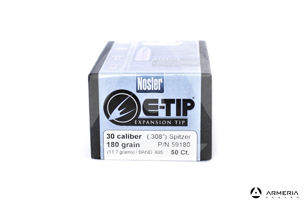 Palle Nosler E-Tip Expansion calibro 30 - 180 grani - 50 pezzi #59180 modello Palle Nosler E-Tip Expansion calibro 30 - 180 grani - 50 pezzi #59180 modello