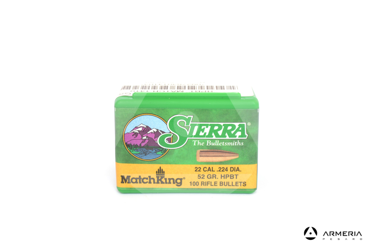 Palle Sierra MatchKing calibro 22 52 grani HPBT #1410 - 100 pezzi