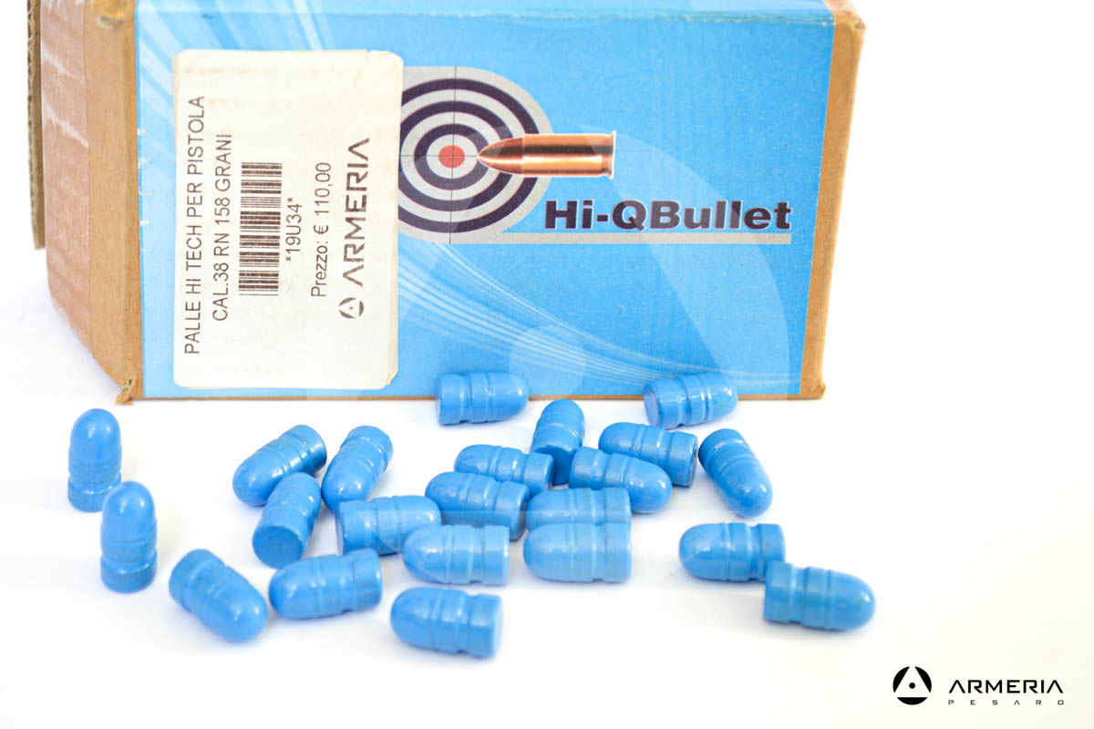 Palle ogive Hi-Q Bullet calibro 38 RN-BB - 158 grani - 250 pezzi