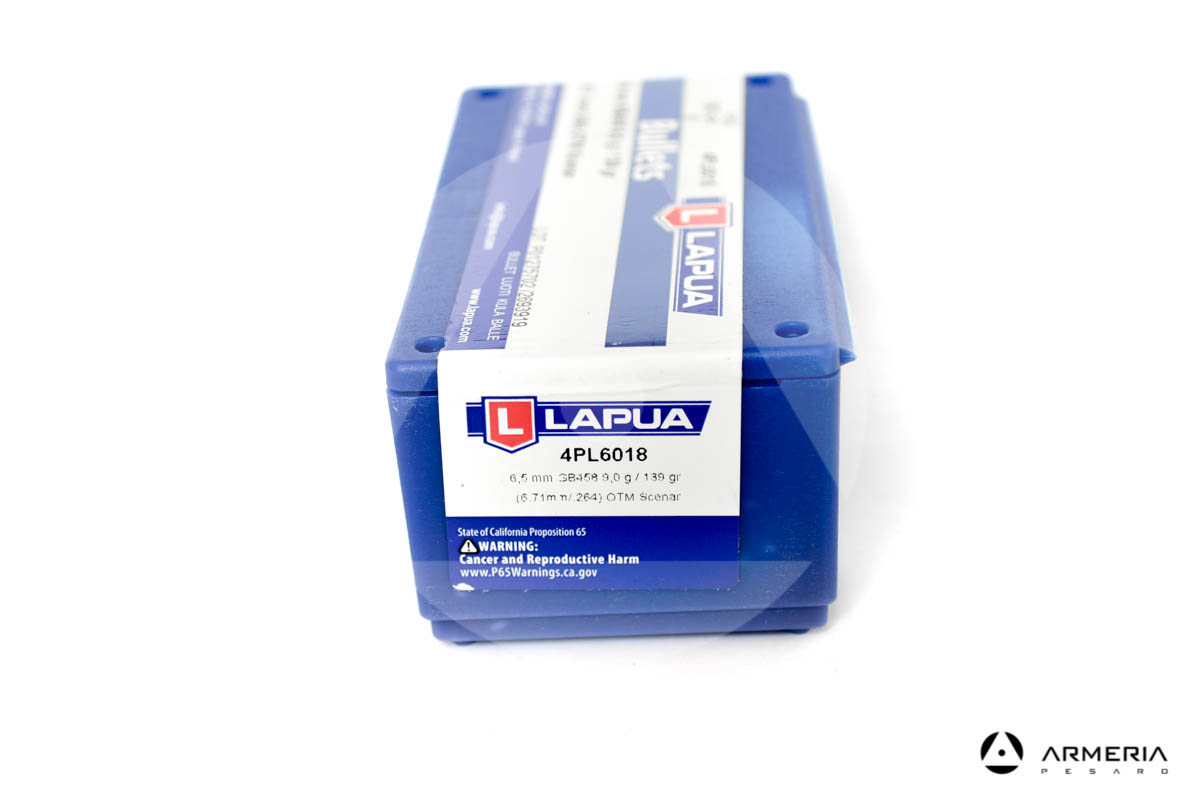 Palle ogive Lapua OTM Scenar calibro 6.5mm GB458 - 139 grani - 100 pezzi 4PL6018