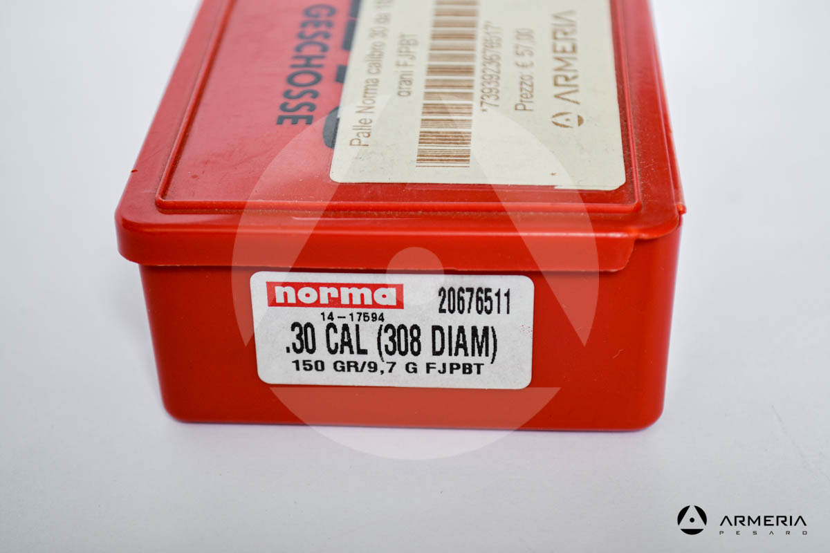 Palle ogive Norma Precision calibro 30 .308 - 150 grani FJPBT - 100 pezzi modello