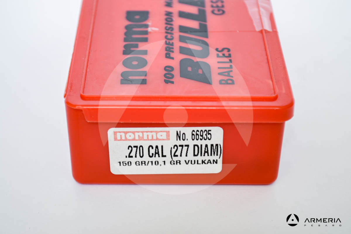 Palle ogive Norma Vulkan calibro 270 .277_ -150 grani Vulkan - 100 pezzi modello
