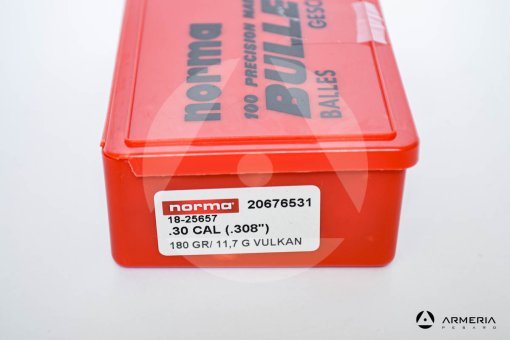 Palle ogive Norma Vulkan calibro 30 .308_ -180 grani Vulkan - 100 pezzi modello
