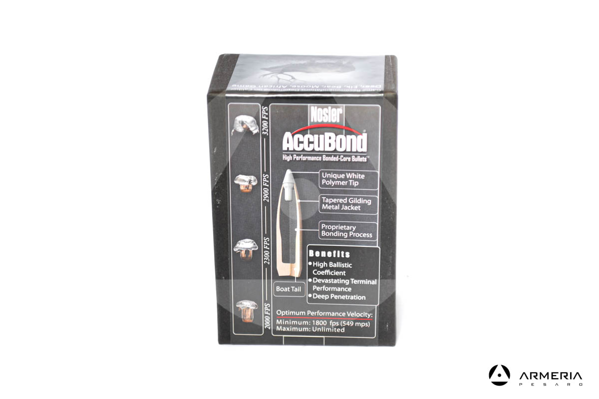 Palle ogive Nosler Accubond calibro 6 mm .243 - 90 grani - 50 pezzi #56357 Palle ogive Nosler Accubond calibro 6 mm .243" - 90 grani - 50 pezzi #56357