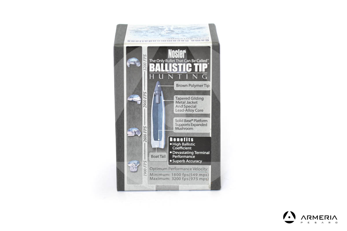Palle ogive Nosler Ballistic Tip Hunting calibro 270 - 130 grani - 50 pezzi #27130