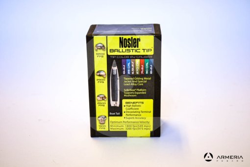 Palle ogive Nosler Ballistic Tip Hunting calibro 30 .308_ - 168 grani - 50 pezzi #30168