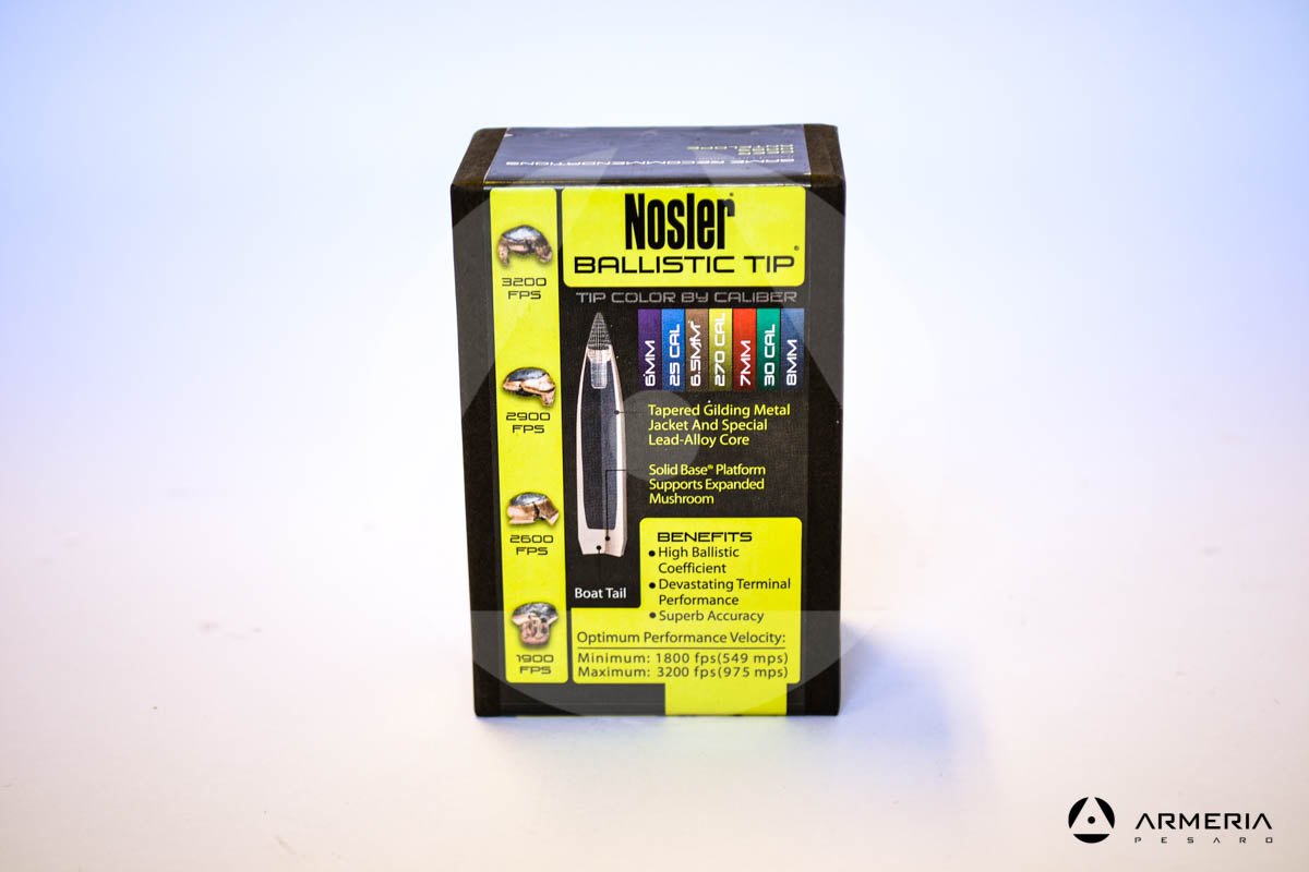 Palle ogive Nosler Ballistic Tip Hunting calibro 6 mm - 90 grani - 50 pezzi #24090