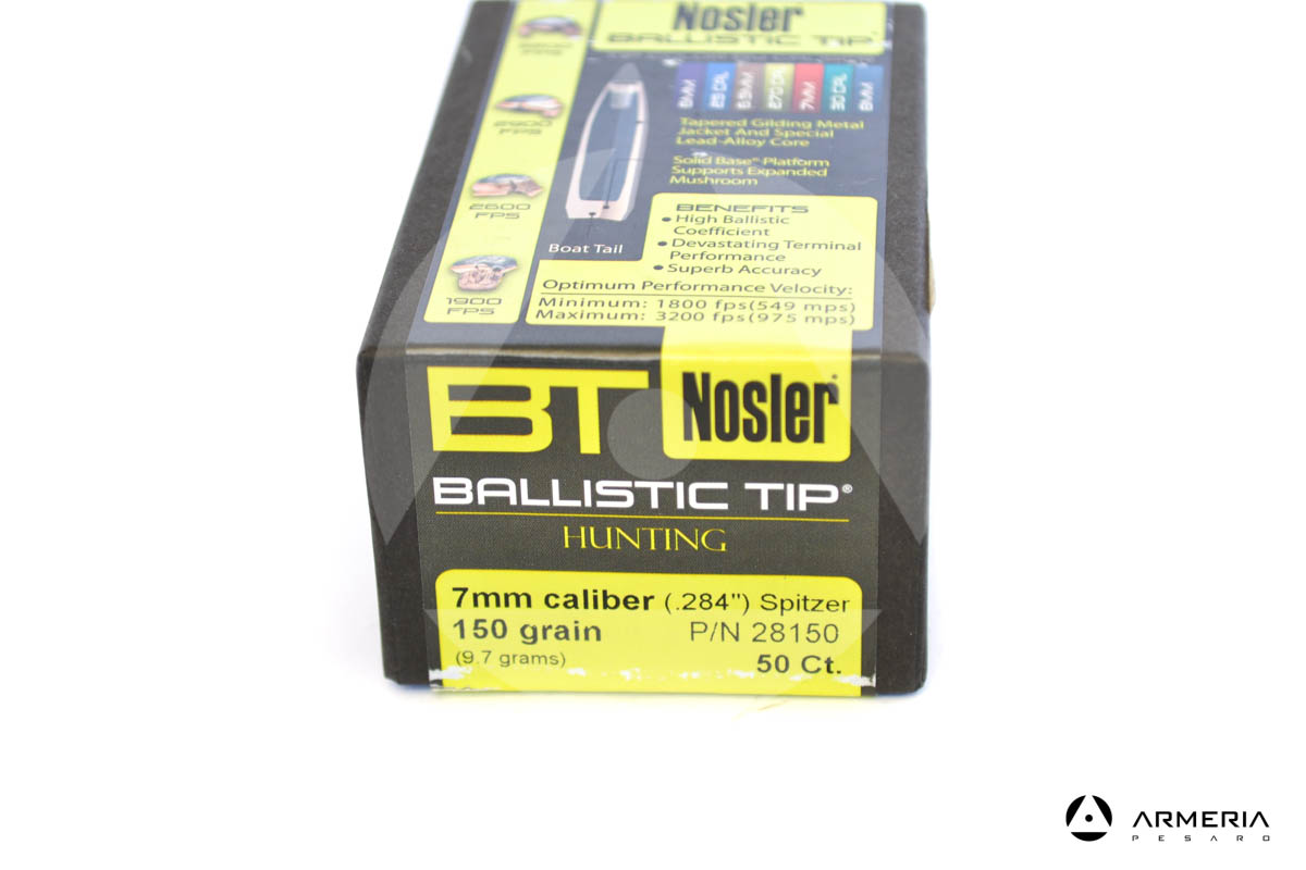 Palle ogive Nosler Ballistic Tip Hunting calibro 7 mm - 150 grani - 50 pezzi #28150 modello