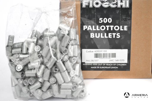 Palle ogive per pistola Fiocchi calibro 38 / 357 LWC 148 grani - 500 pezzi