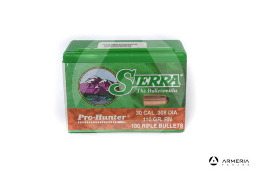 Palle Sierra Pro Hunter calibro 30 .308 dia – 110 gr grani RN – 100 pezzi #2100