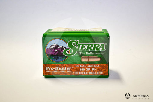 Palle Sierra Pro Hunter calibro 30 .308 dia – 180 gr grani RN Round Nose – 100 pezzi #2170 vista 1