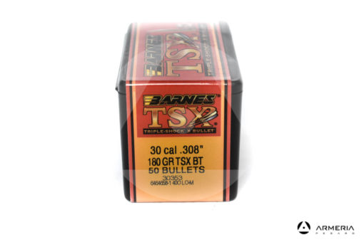 Palle ogive Barnes TSX calibro 30 .308" – 180 gr grani TSX BT - 50 pezzi #30353 mod