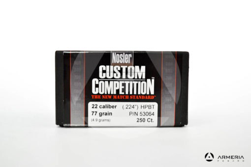 Palle ogive Nosler Custom Competition calibro 22 .224" - 77 grani 250 pezzi #53064 modello