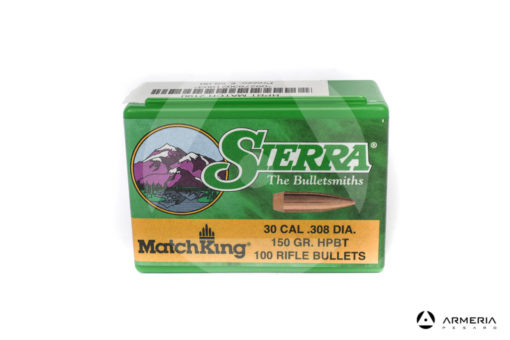 Palle ogive Sierra MatchKing calibro 30 .308 dia – 150 gr grani HPBT – 100 pezzi #2190