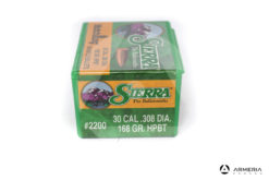 Palle ogive Sierra MatchKing calibro 30 .308 dia – 168 gr grani HPBT – 100 pezzi #2200 mod