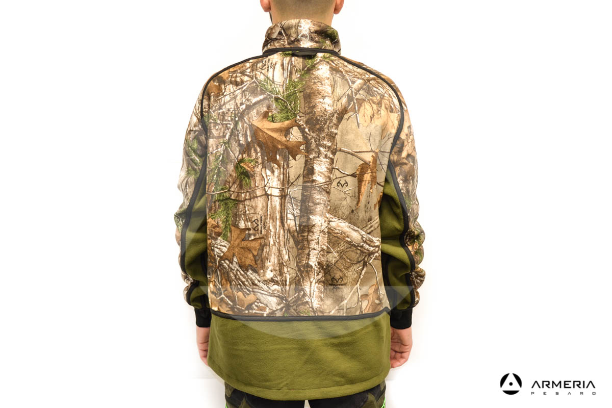 Giacca reversibile in Pile Browning Power Fleece verde taglia M retro