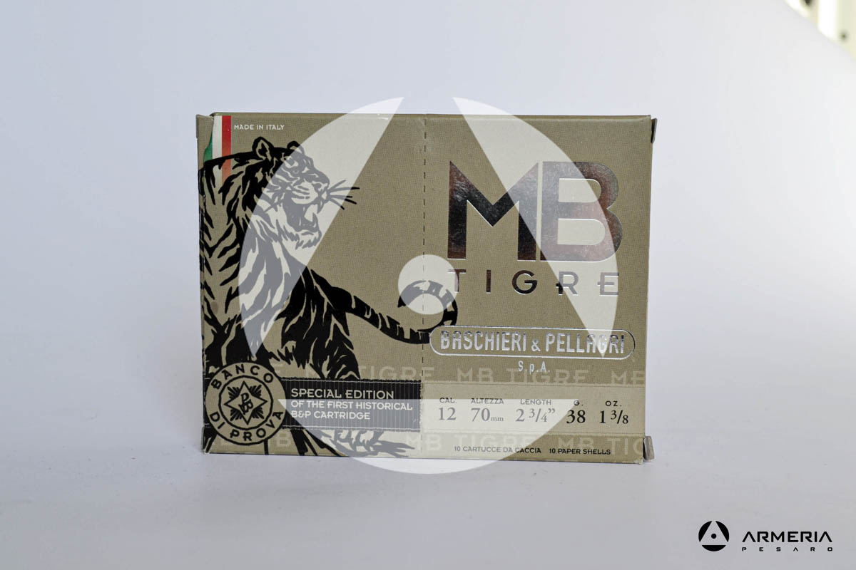 B&P Baschieri e Pellagri MB Tigre Special Edition calibro 12 - Piombo 6 - 10 cartucce fronte