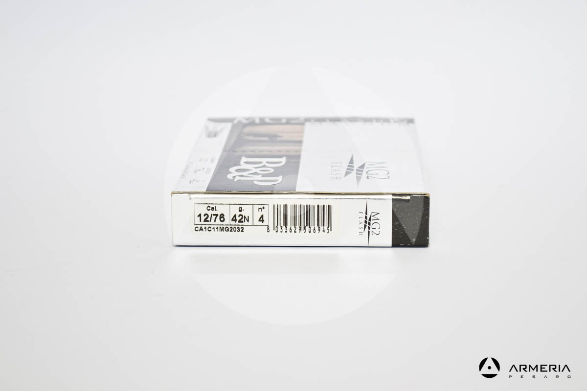 B&P Baschieri e Pellagri MG2 Flash Magnum Extra Velocity calibro 12 - Piombo 4 - 10 cartucce modello B&P Baschieri e Pellagri MG2 Flash Magnum Extra Velocity calibro 12 - Piombo 4 - 10 cartucce modello