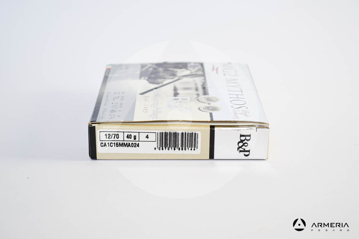 B&P Baschieri e Pellagri MG2 Mythos High Velocity Nickel Plated calibro 12 - Piombo 4 - 10 cartucce modello B&P Baschieri e Pellagri MG2 Mythos High Velocity Nickel Plated calibro 12 - Piombo 4 - 10 cartucce modello