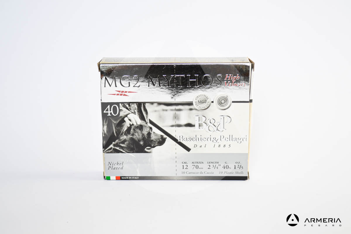 B&P Baschieri e Pellagri MG2 Mythos High Velocity Nickel Plated calibro 12 - Piombo 6 - 10 cartucce B&P Baschieri e Pellagri MG2 Mythos High Velocity Nickel Plated calibro 12 - Piombo 6 - 10 cartucce