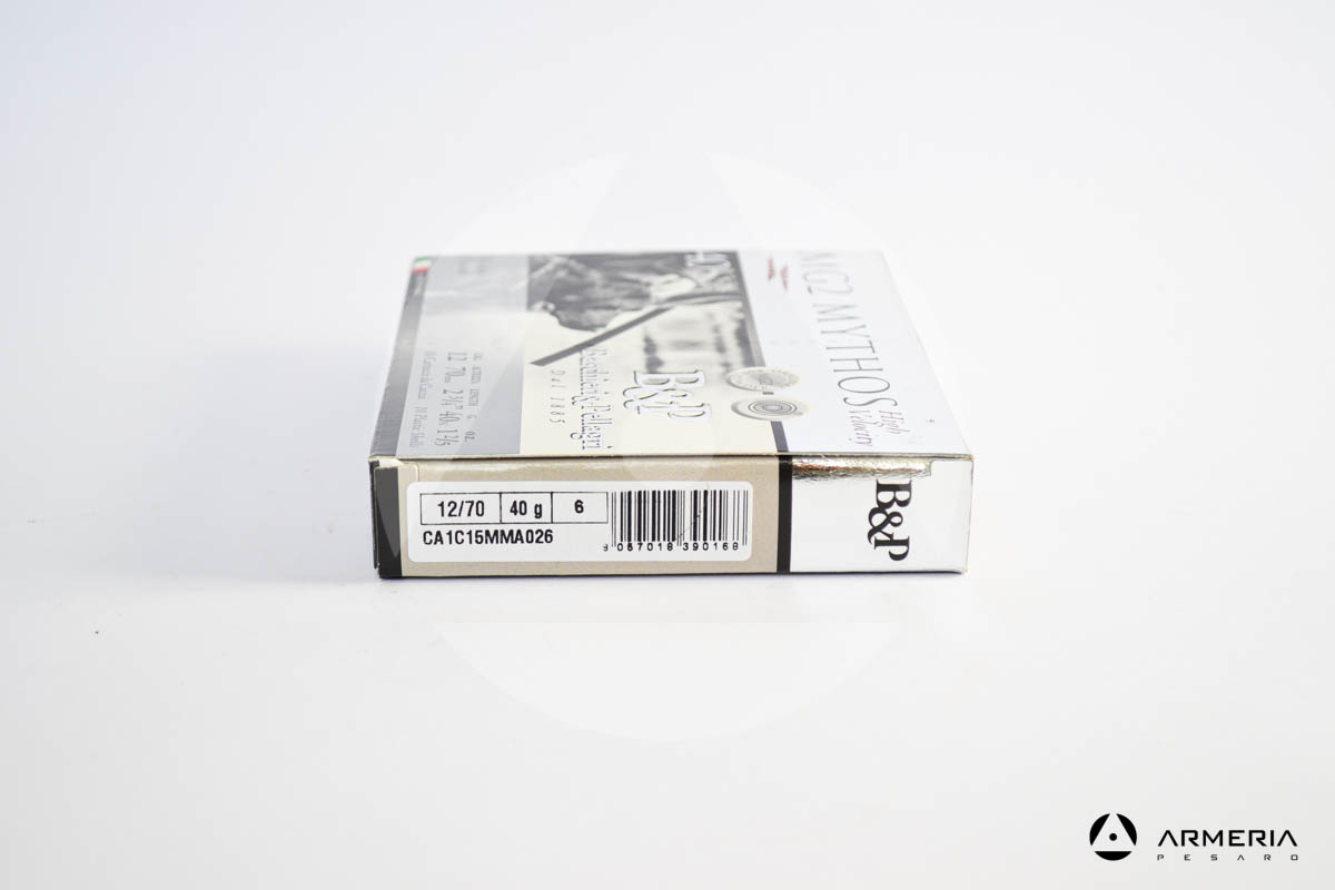 B&P Baschieri e Pellagri MG2 Mythos High Velocity Nickel Plated calibro 12 - Piombo 6 - 10 cartucce modello B&P Baschieri e Pellagri MG2 Mythos High Velocity Nickel Plated calibro 12 - Piombo 6 - 10 cartucce modello