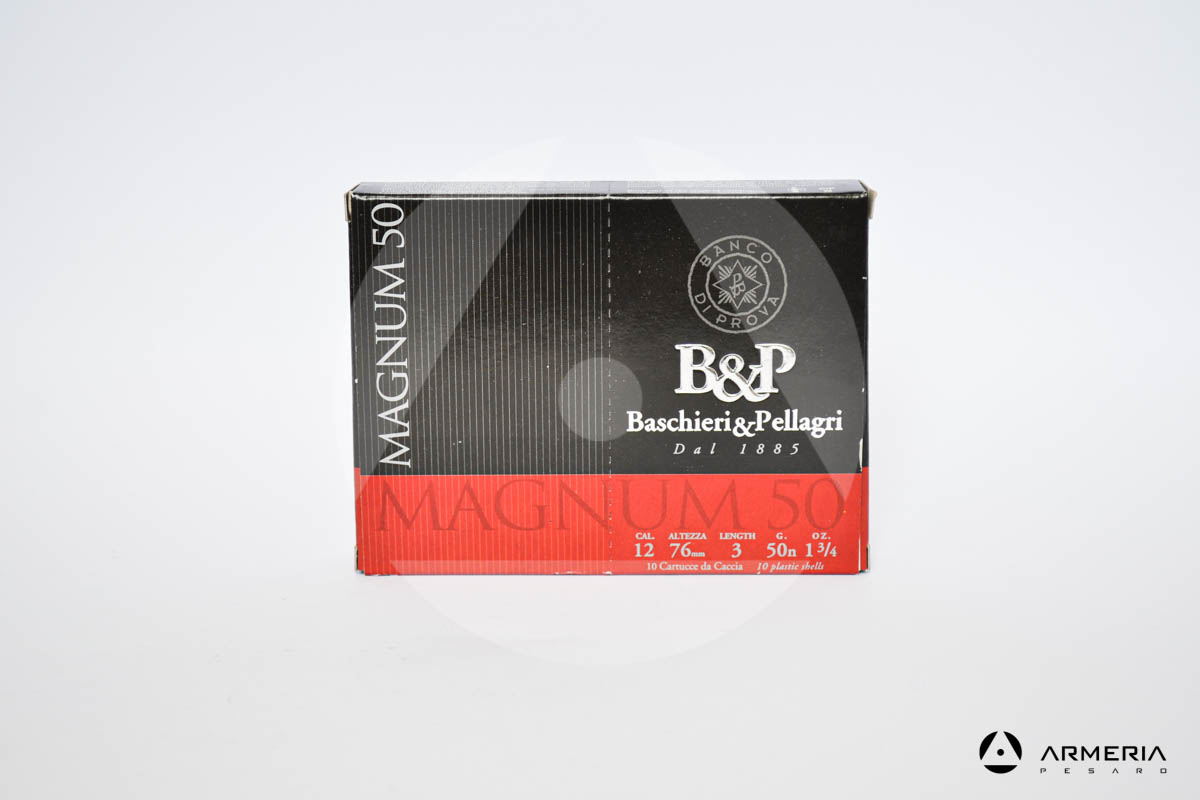 B&P Baschieri e Pellagri Magnum 50 calibro 12 - Piombo 3 - 10 cartucce B&P Baschieri e Pellagri Magnum 50 calibro 12 - Piombo 3 - 10 cartucce