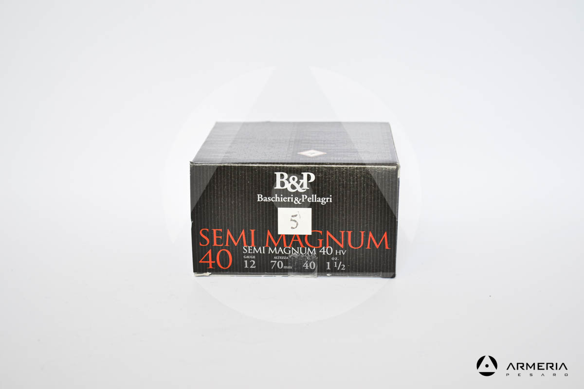 B&P Baschieri e Pellagri Semimagnum 40 HV calibro 12 - Piombo 5 - 25 cartucce modello B&P Baschieri e Pellagri Semimagnum 40 HV calibro 12 - Piombo 5 - 25 cartucce modello