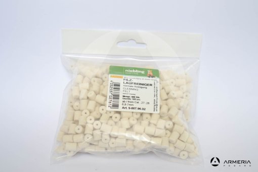 Busta feltrini Niebling Gun Care per pulizia normale pistola - calibro 6,8 e 7 mm .27 e .28 500 pezzi