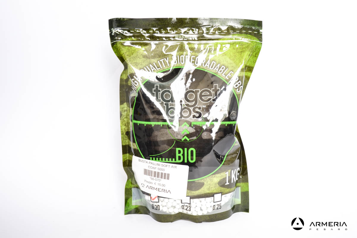 Busta pallini Target BBs per soft-air 0,20 grammi - 1 Kg - biodegradabili