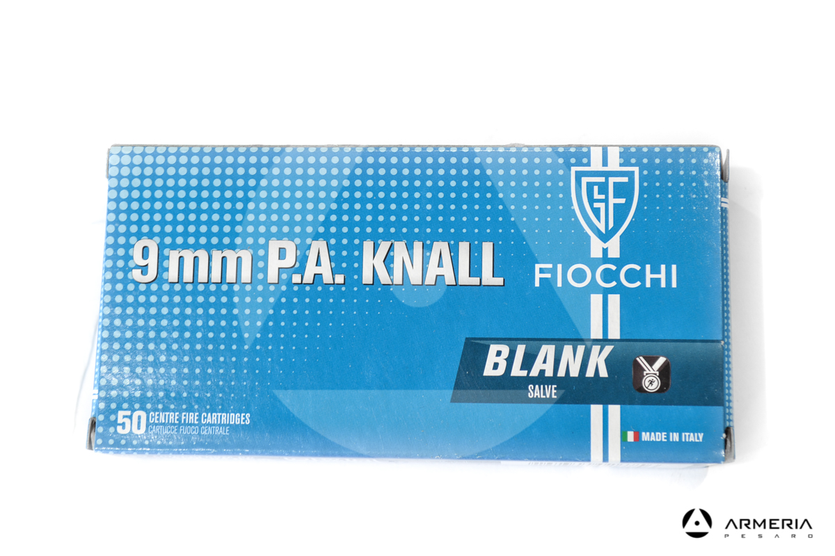 Cartucce a salve Fiocchi calibro 9mm P.A. Knall - 50 pezzi