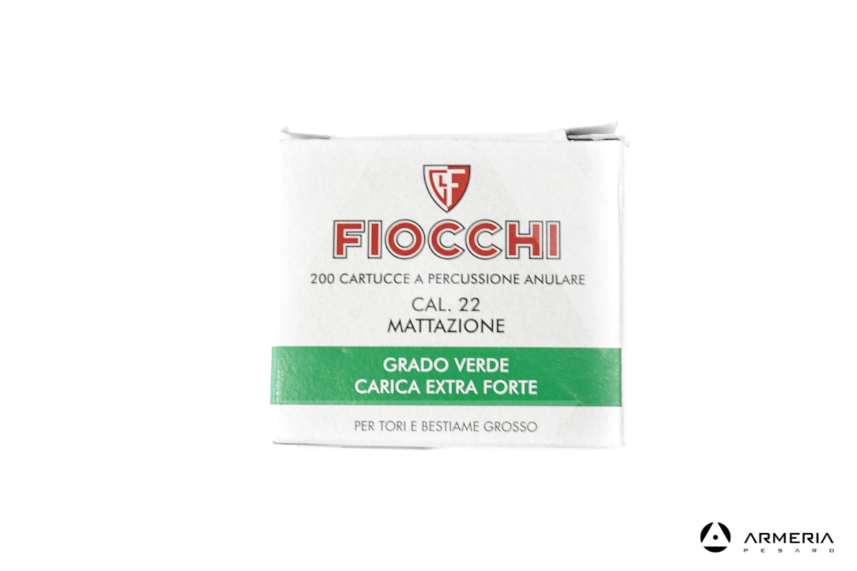 Cartucce a salve per mattazzione Fiocchi Green Extra Strong calibro 22 - 200 pezzi