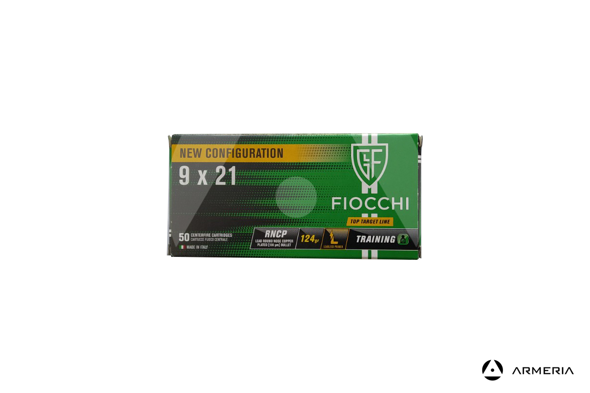 Fiocchi Linea Top Target calibro 9x21 RNCP 124 grani - 50 cartucce
