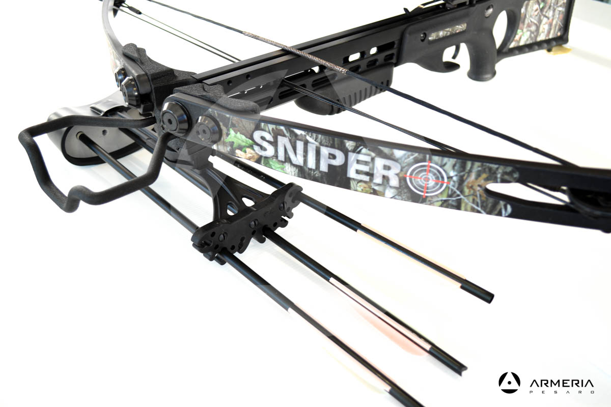 Fucile a balestra Skorpion Compound XBC-150 150 lbs con ottica e frecce alto