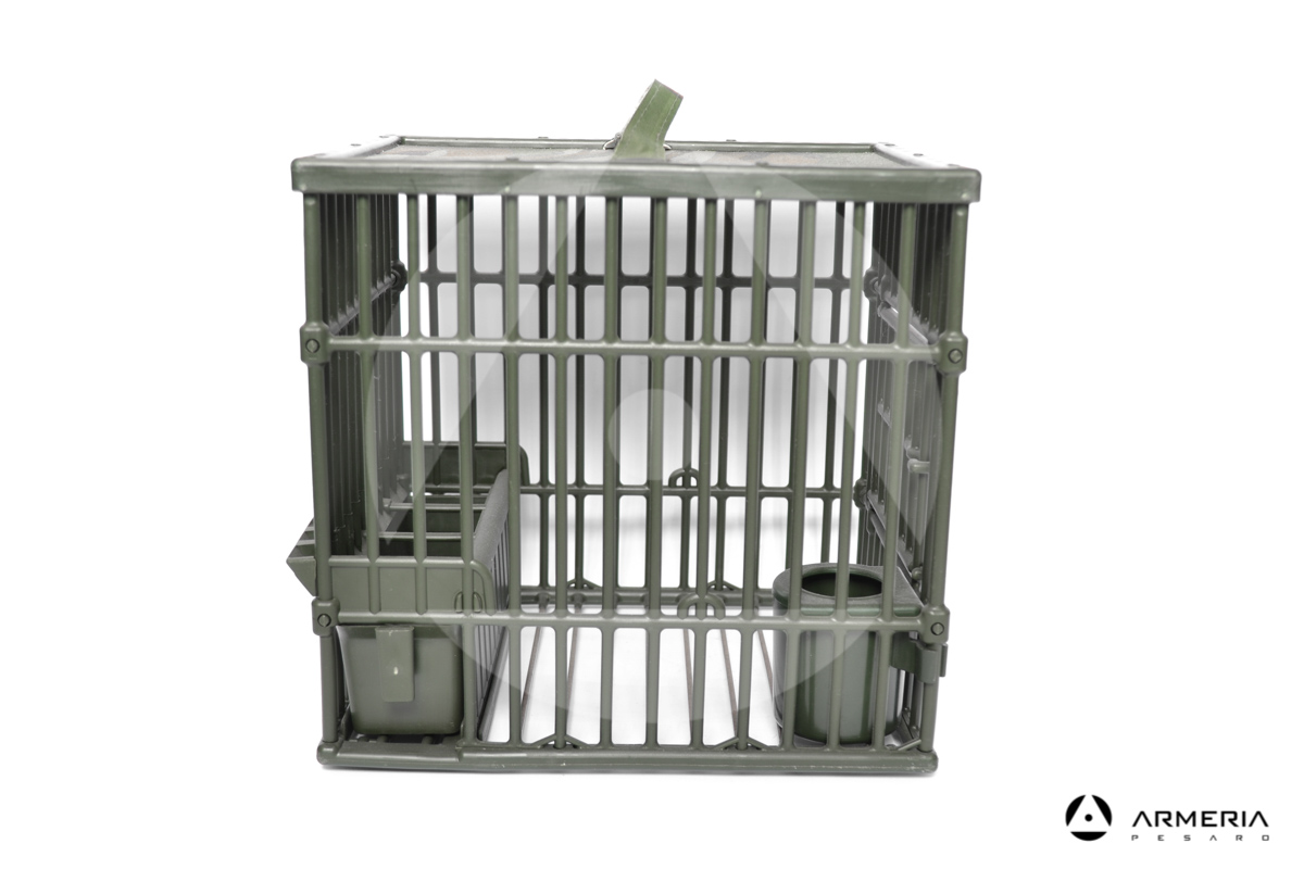 Gabbia per allodole con telo e beverino