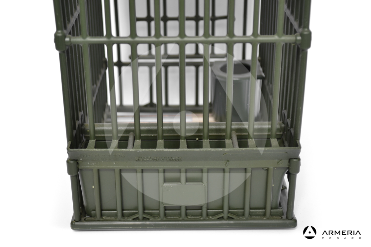 Gabbia per allodole con telo e beverino dettaglio