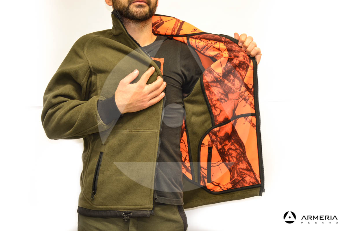 Giacca reversibile in Pile Browning Power Fleece - taglia L verde verso