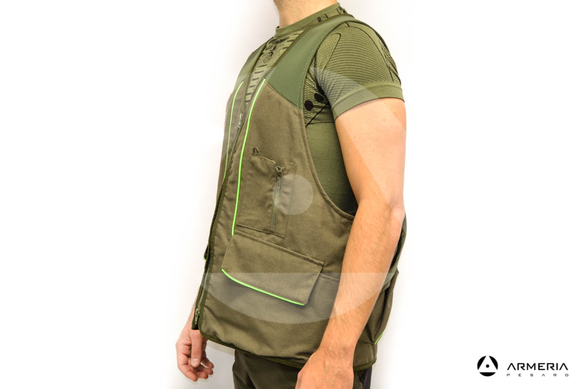 Gilet Riserva da caccia in cotone taglia L con zaino lato