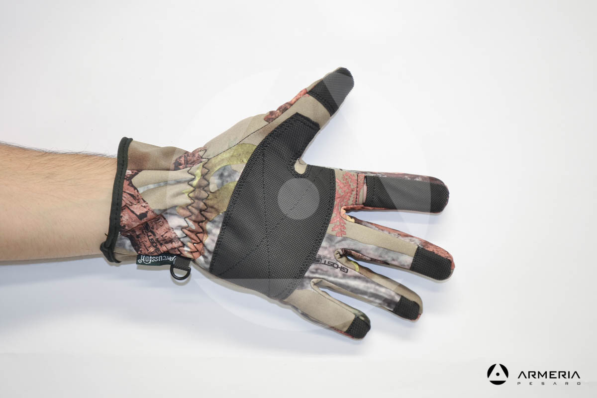 Guanti mimetici Percussion Ghost con dito scoperto taglia M palmo