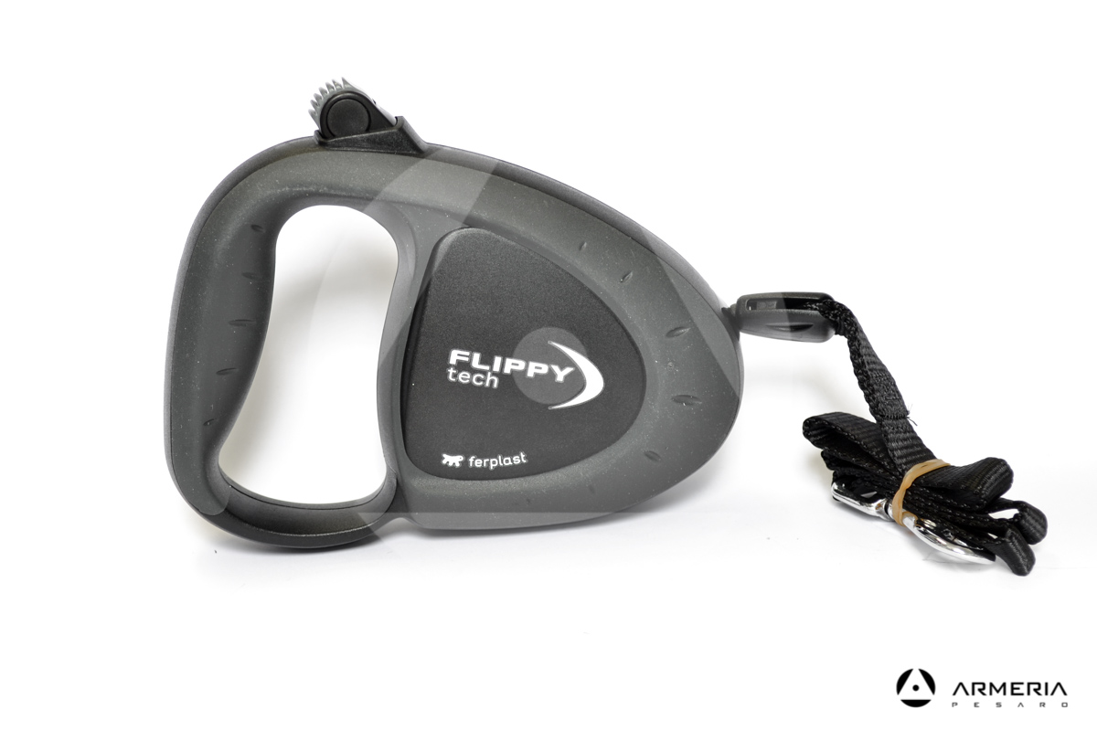 Guinzaglio cane con fettuccia Flippy Tech taglia Large fino 50kg nero