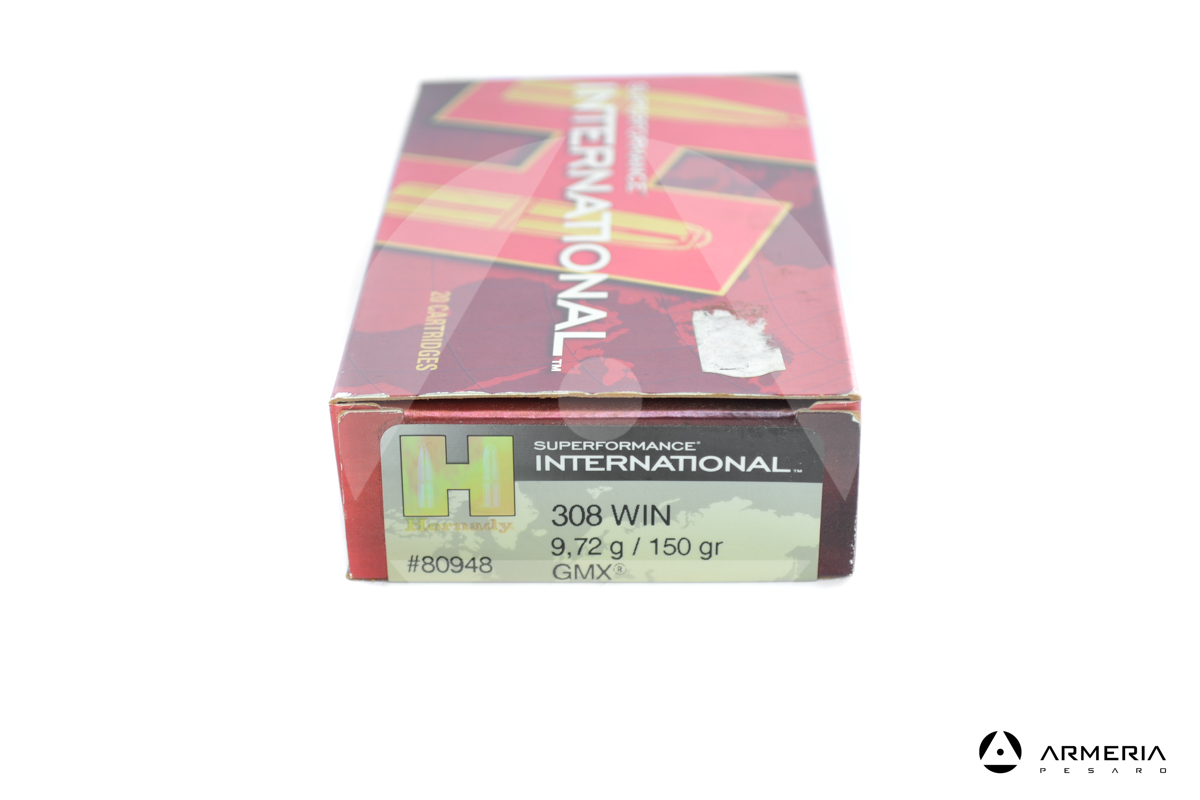 Hornady Superformance International calibro 308 Win 150 grani GMX - 20 cartucce macro