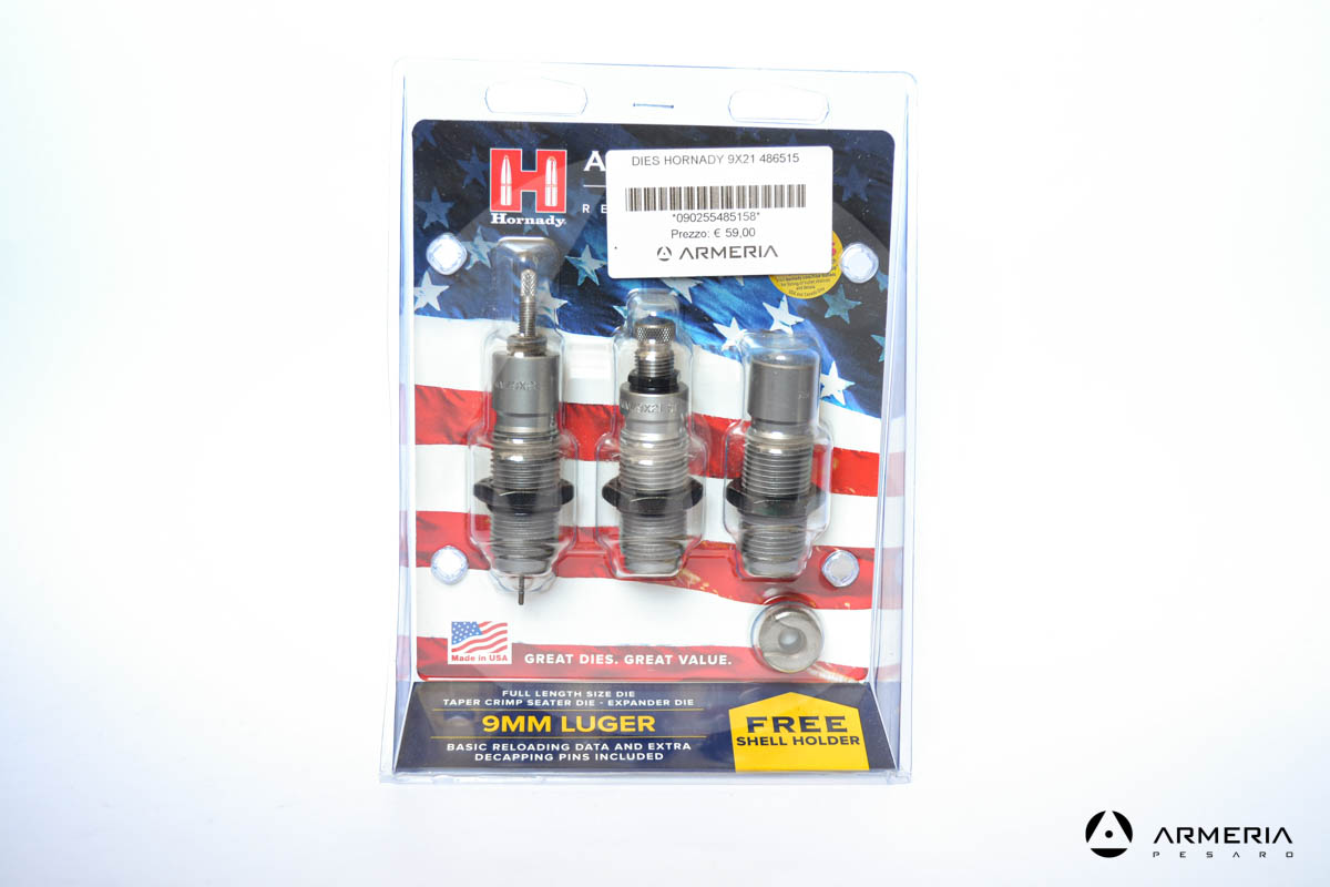 Kit Dies Hornady calibro 9 mm Luger - full lenght size die