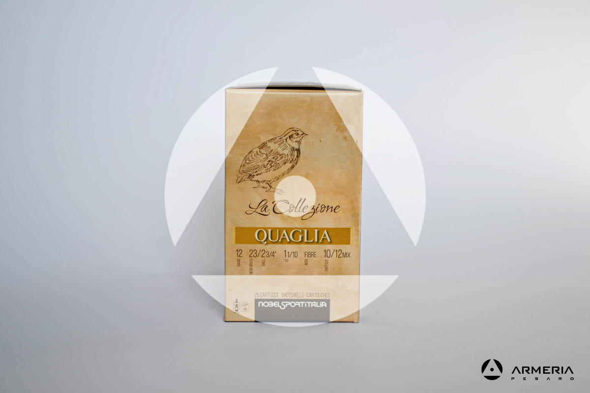 NSI Nobel Sport Italia La Collezione Quaglia calibro 12 - Piombo 10_12 Mix - 25 cartucce_1 lato