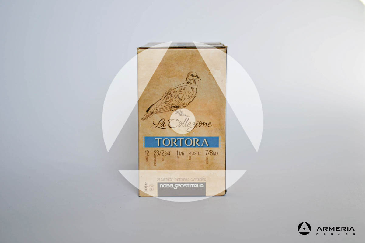 NSI Nobel Sport Italia La Collezione Tortora calibro 12 - Piombo 7_8 Mix - 25 cartucce_1 lato NSI Nobel Sport Italia La Collezione Tortora calibro 12 - Piombo 7_8 Mix - 25 cartucce_1 lato