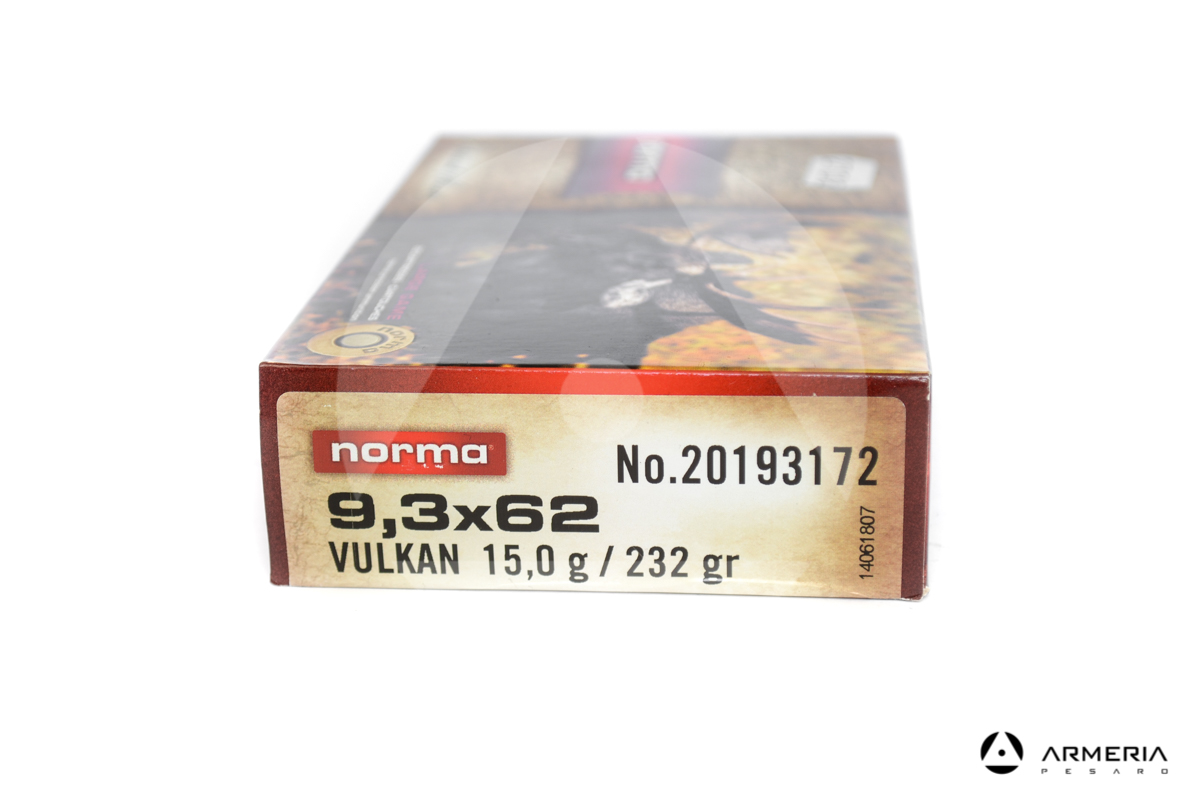 Norma calibro 9.3x62 Vulkan 232 grani 20 cartucce #20193172