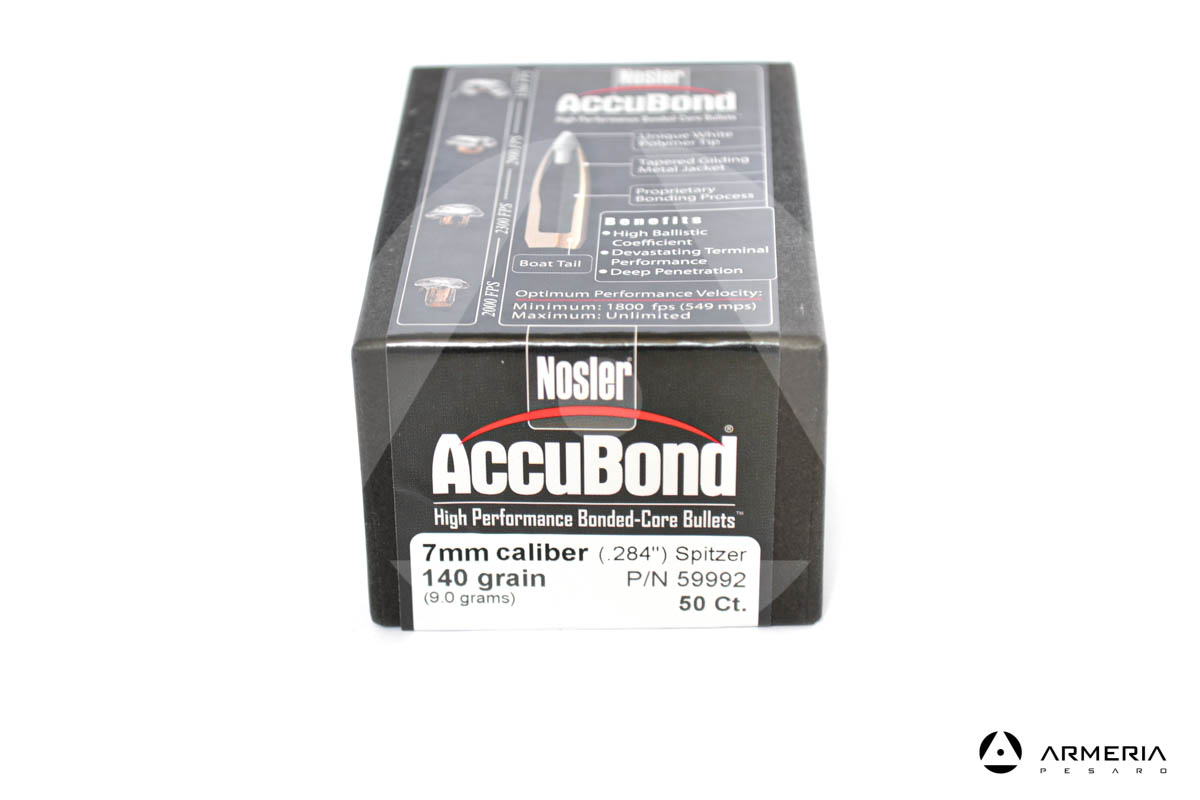 Palle ogive Nosler Accubond calibro 7 mm .284" - 140 grani - 50 pezzi #59992 modello