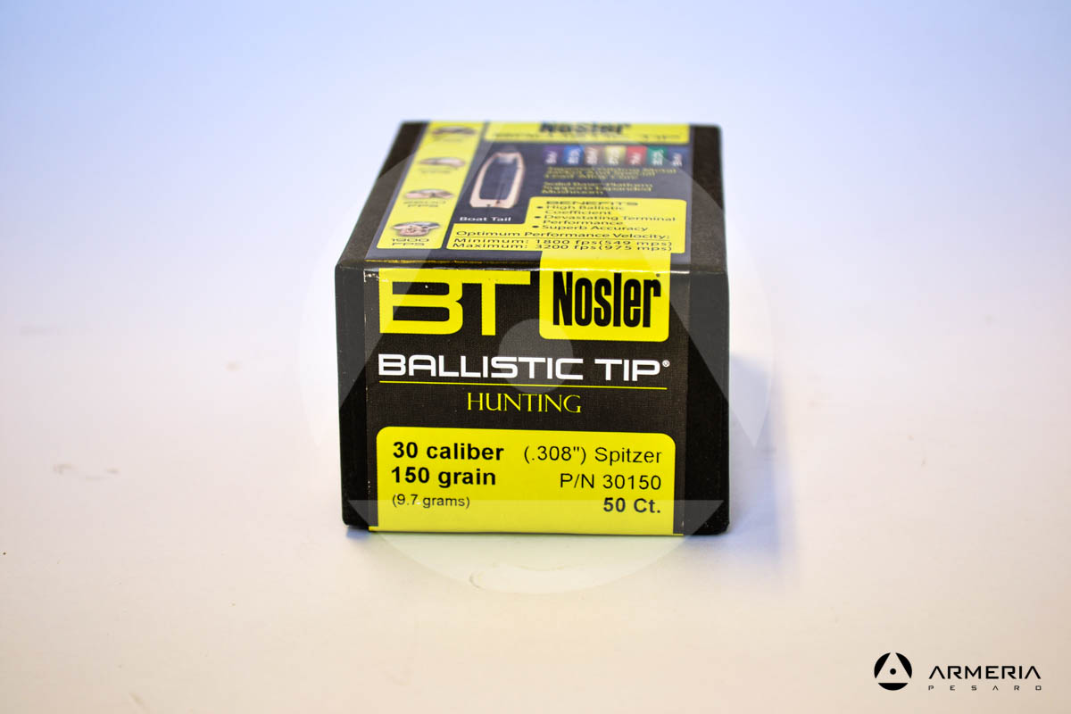 Palle ogive Nosler Ballistic Tip Hunting calibro 30 .308_ - 150 grani - 50 pezzi_1 vista 2
