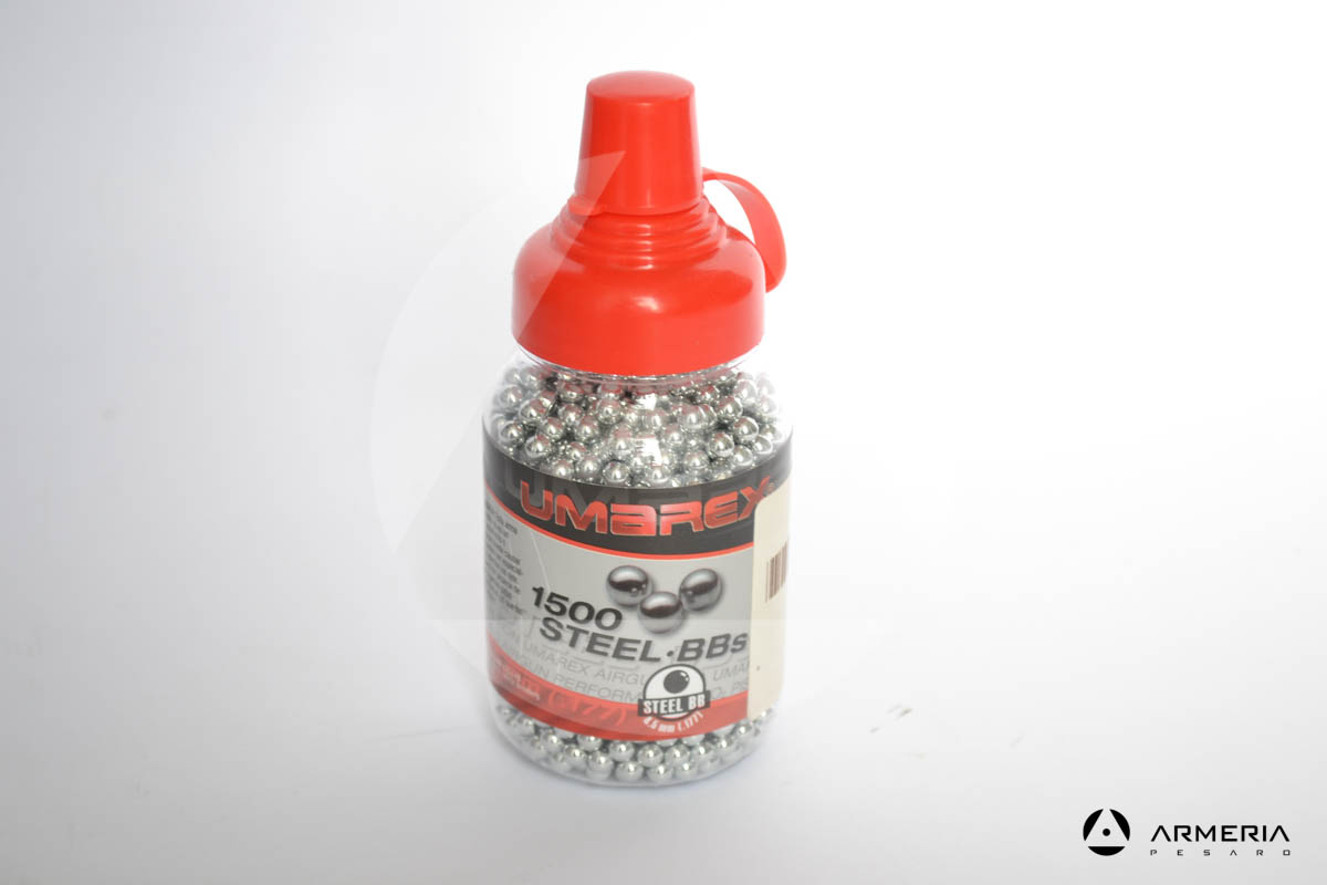 Pallini sferici in acciao Umarex Steel BB 4,5 mm libera vendita - 1500 pezzi