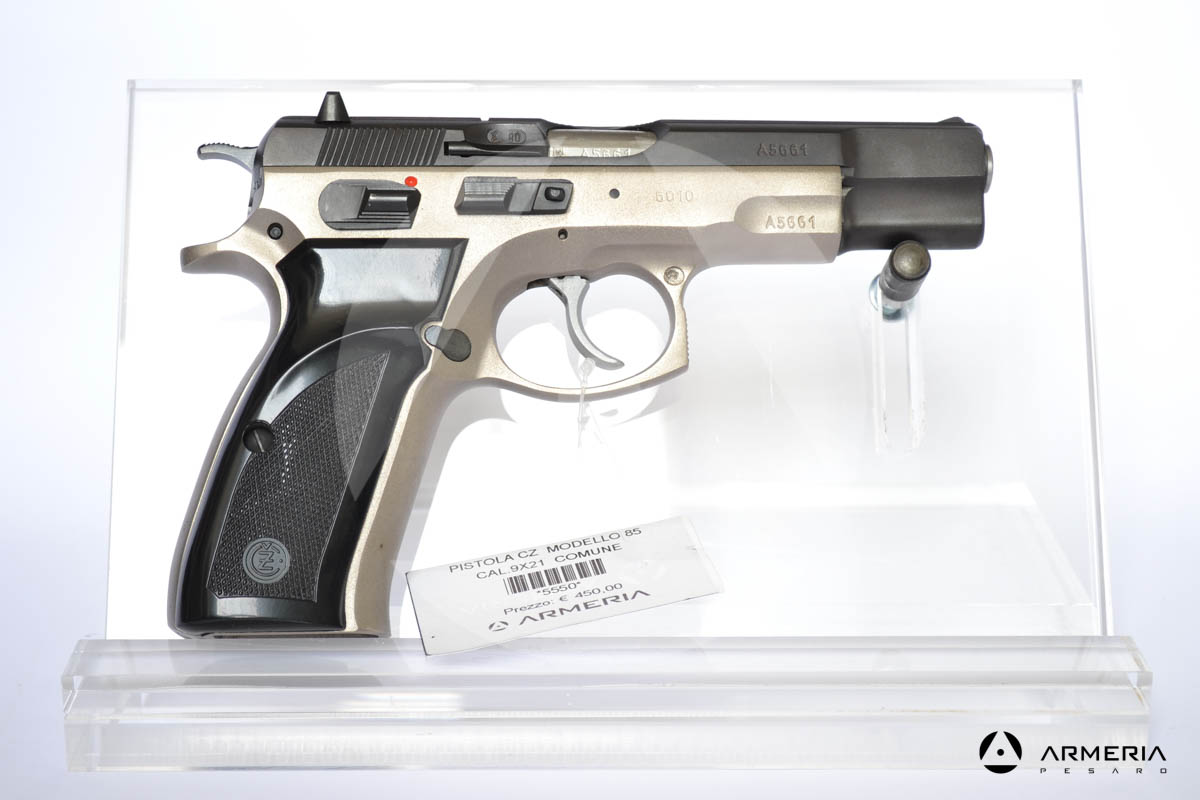 Pistola semiautomatica CZ modello 85 calibro 9x21 con 1 caricatore canna 5_ Comune Usata lato